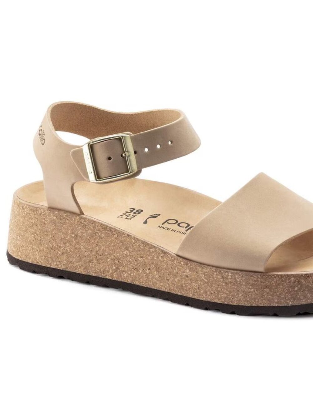 *NEVER WORN* Birkenstock Glenda wedge - strappy tan sandal - size 40